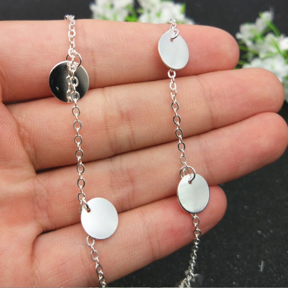 5/$25 Silver Long Dainty Coin Layered Necklace - Picture 3 of 4